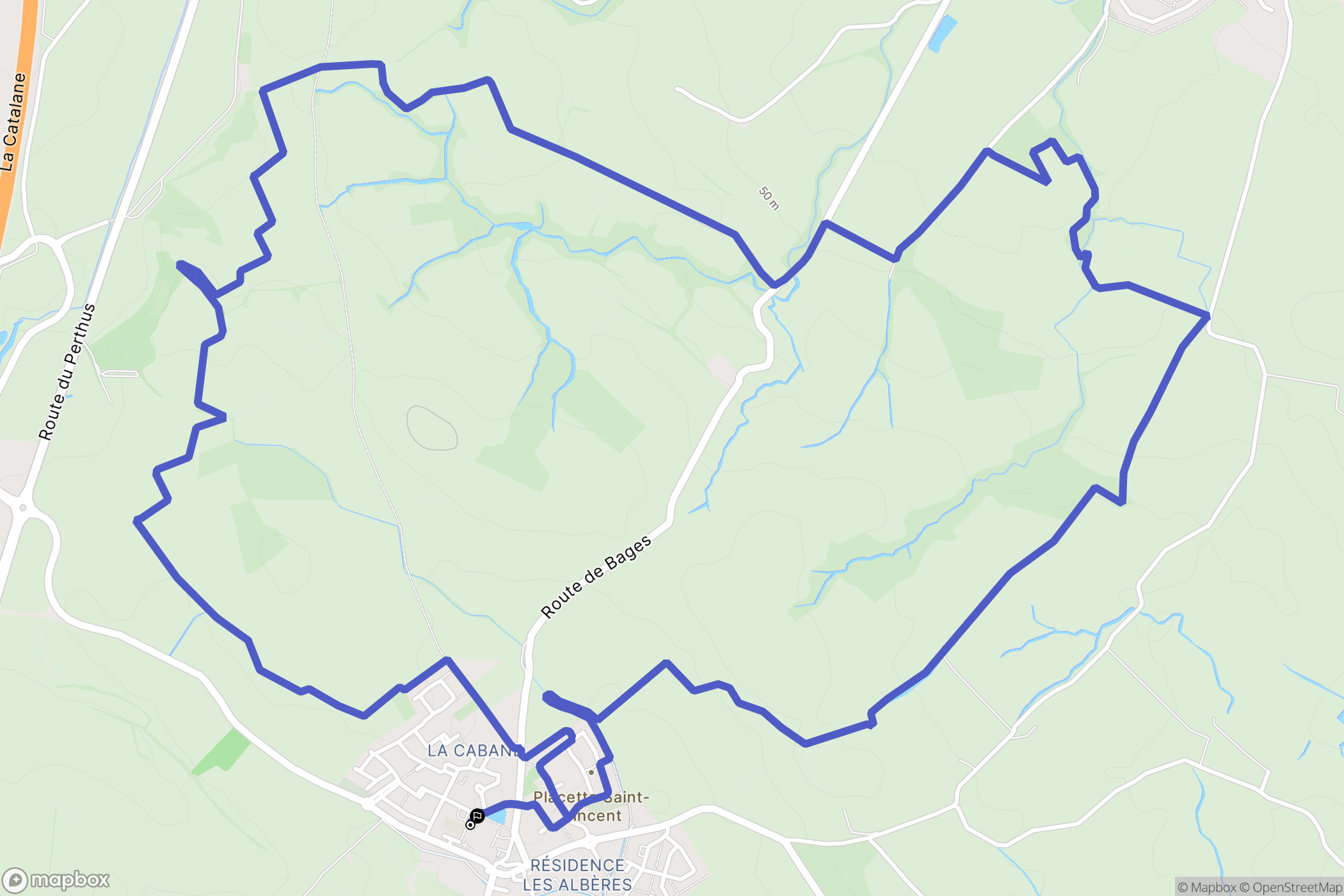Saint-Jean-Lasseille : carte du parcours de randonnée - France