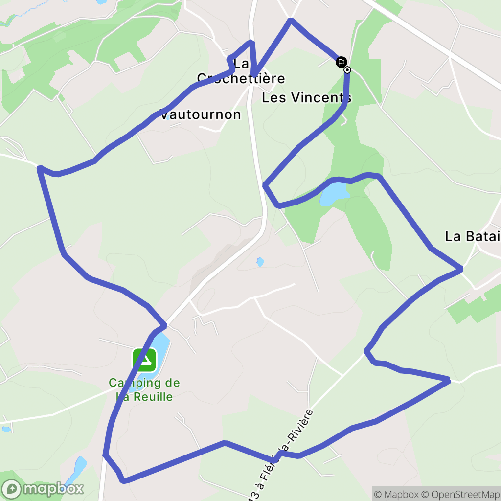 Fléré-la-Rivière : carte du parcours de randonnée - France
