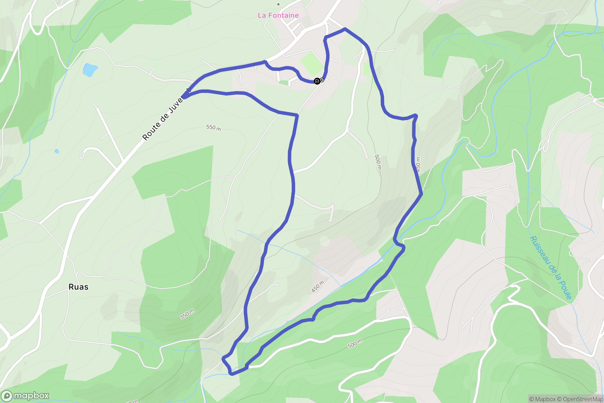 Preaux : carte du parcours de randonnée - France