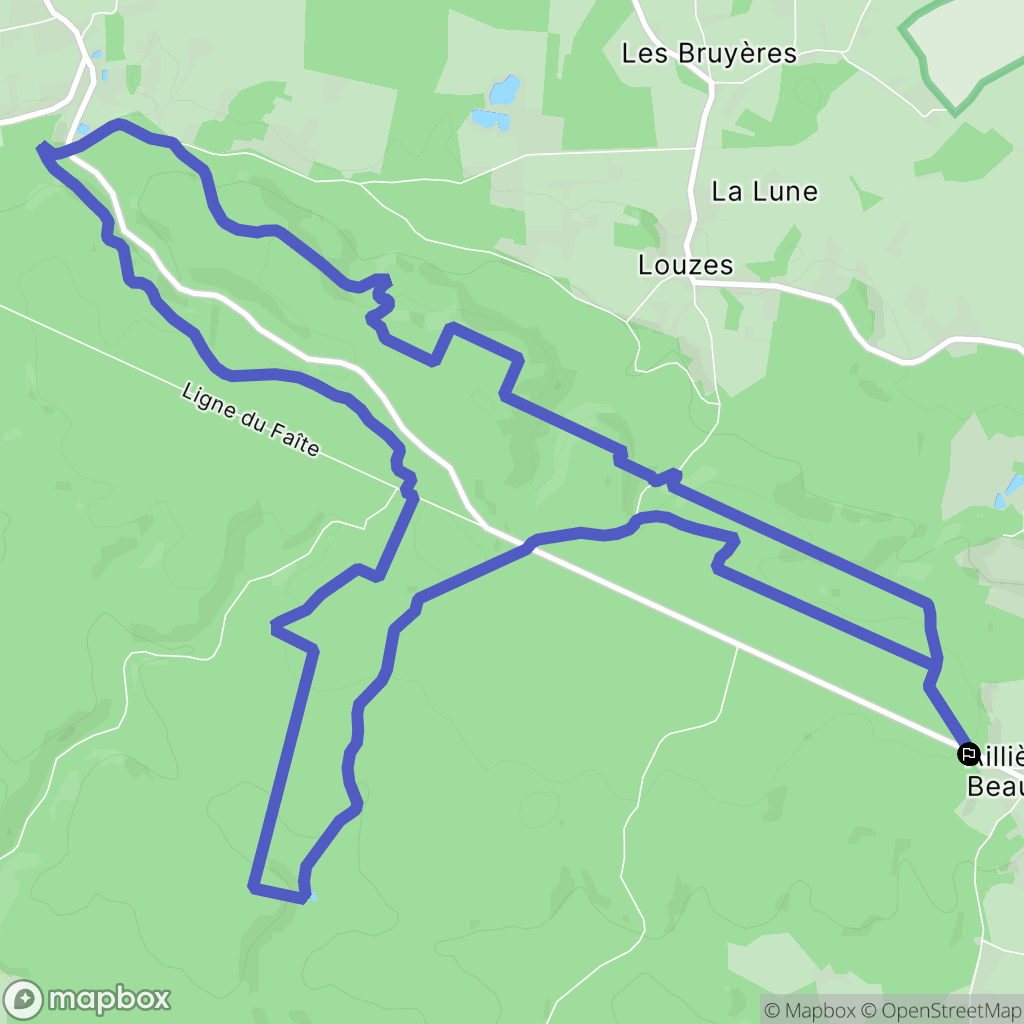 Aillières-Beauvoir : carte du parcours de randonnée - France
