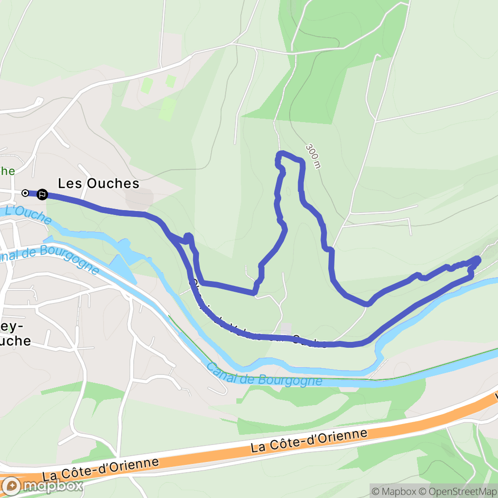 Fleurey-sur-Ouche : carte du parcours de randonnée - France
