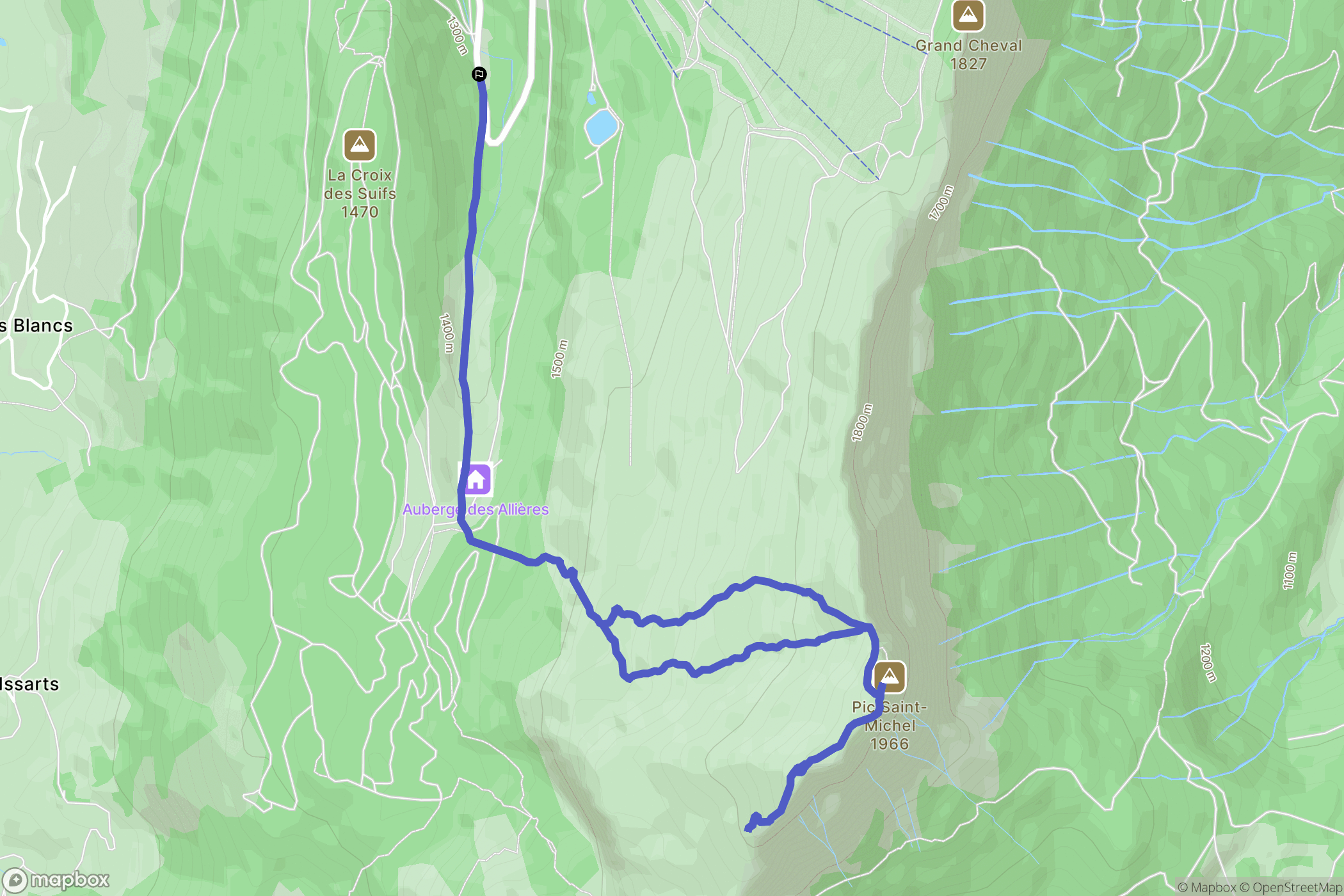 Lans-en-Vercors : carte du parcours de randonnée - France