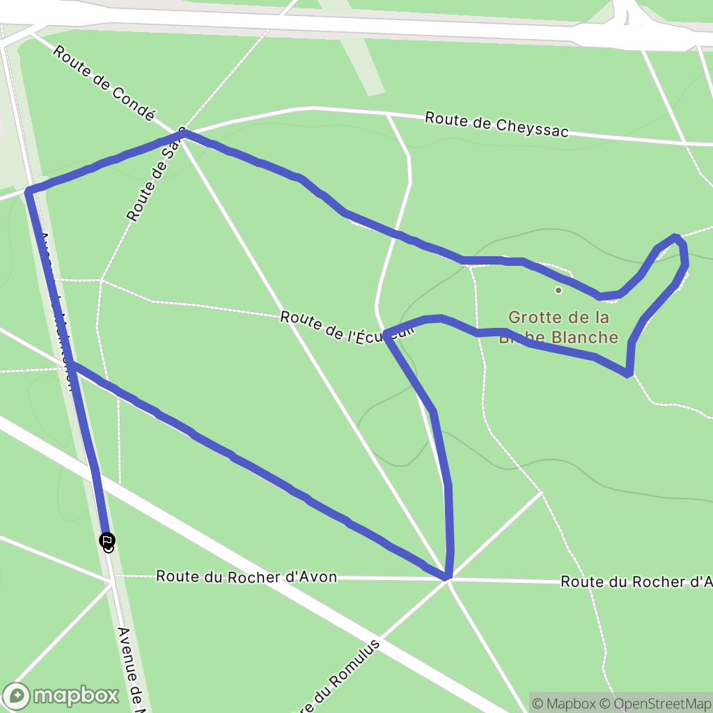Fontainebleau : carte du parcours de randonnée - France