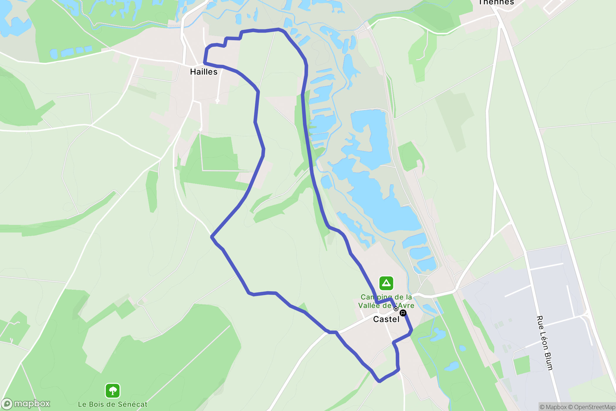 Moreuil : carte du parcours de randonnée - France
