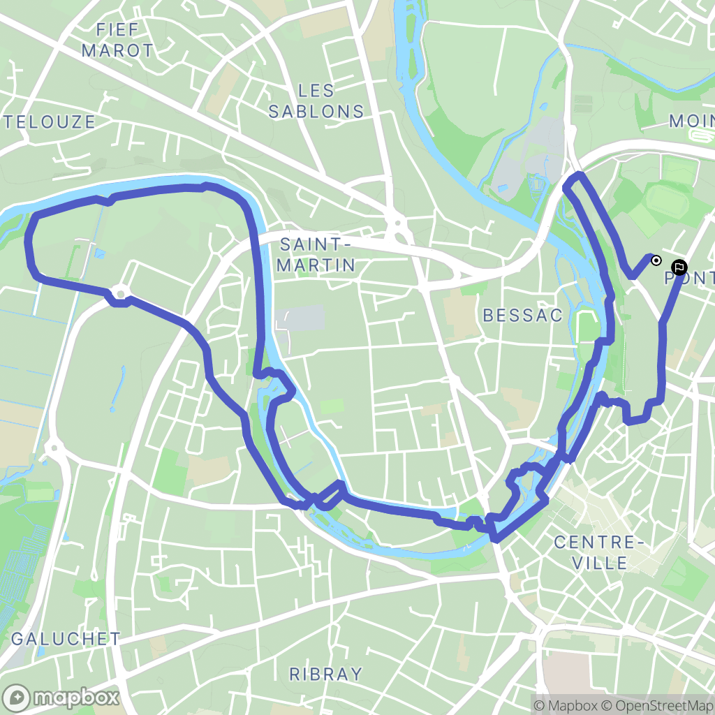 Niort : carte du parcours de randonnée - France