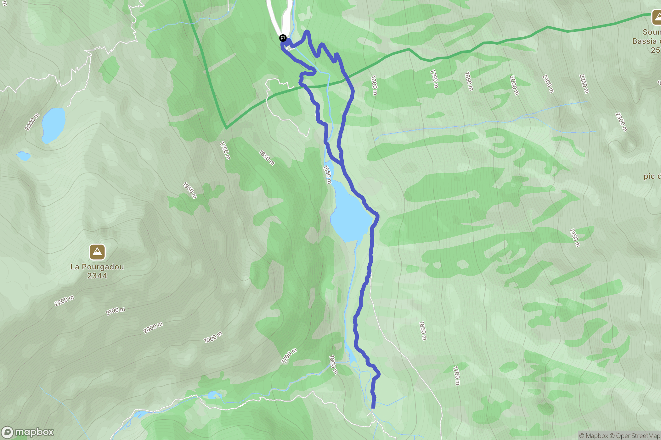 Arrens-Marsous : carte du parcours de randonnée - France