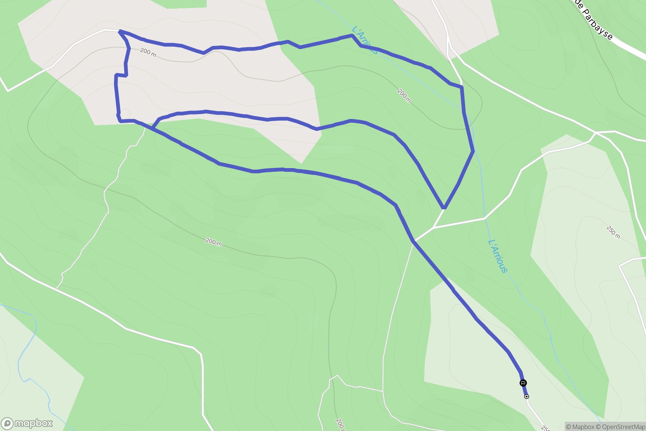 Arbus : carte du parcours de randonnée - France