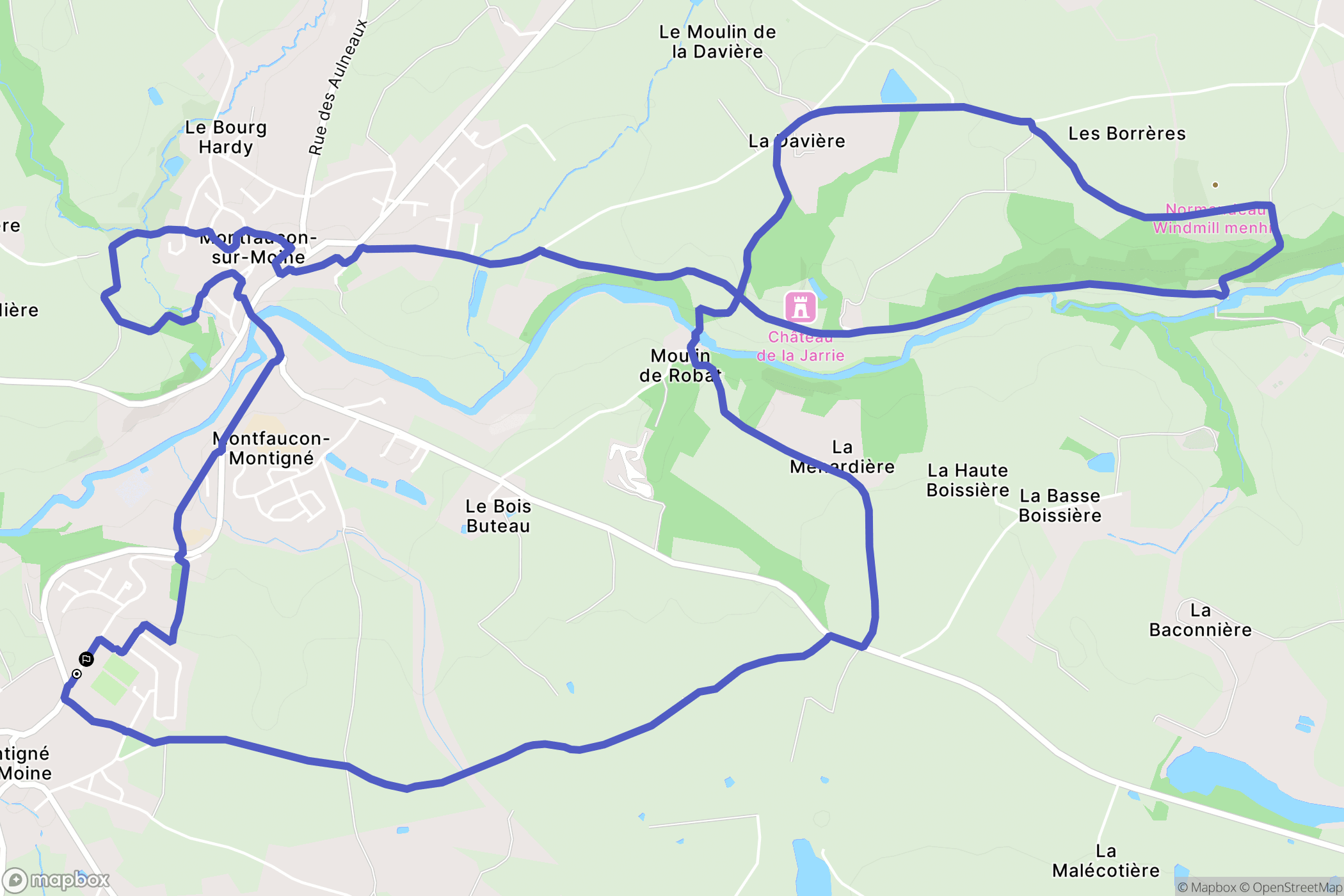 Sèvremoine : carte du parcours de randonnée - France