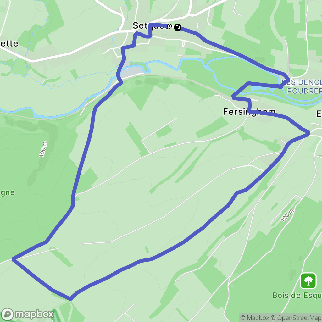 Setques : carte du parcours de randonnée - France