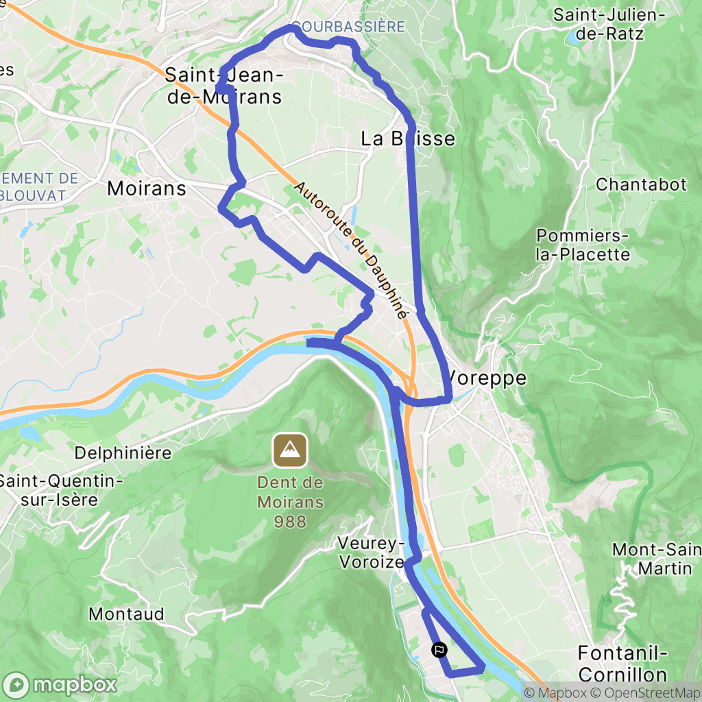 Veurey-Voroize : carte du parcours de randonnée - France