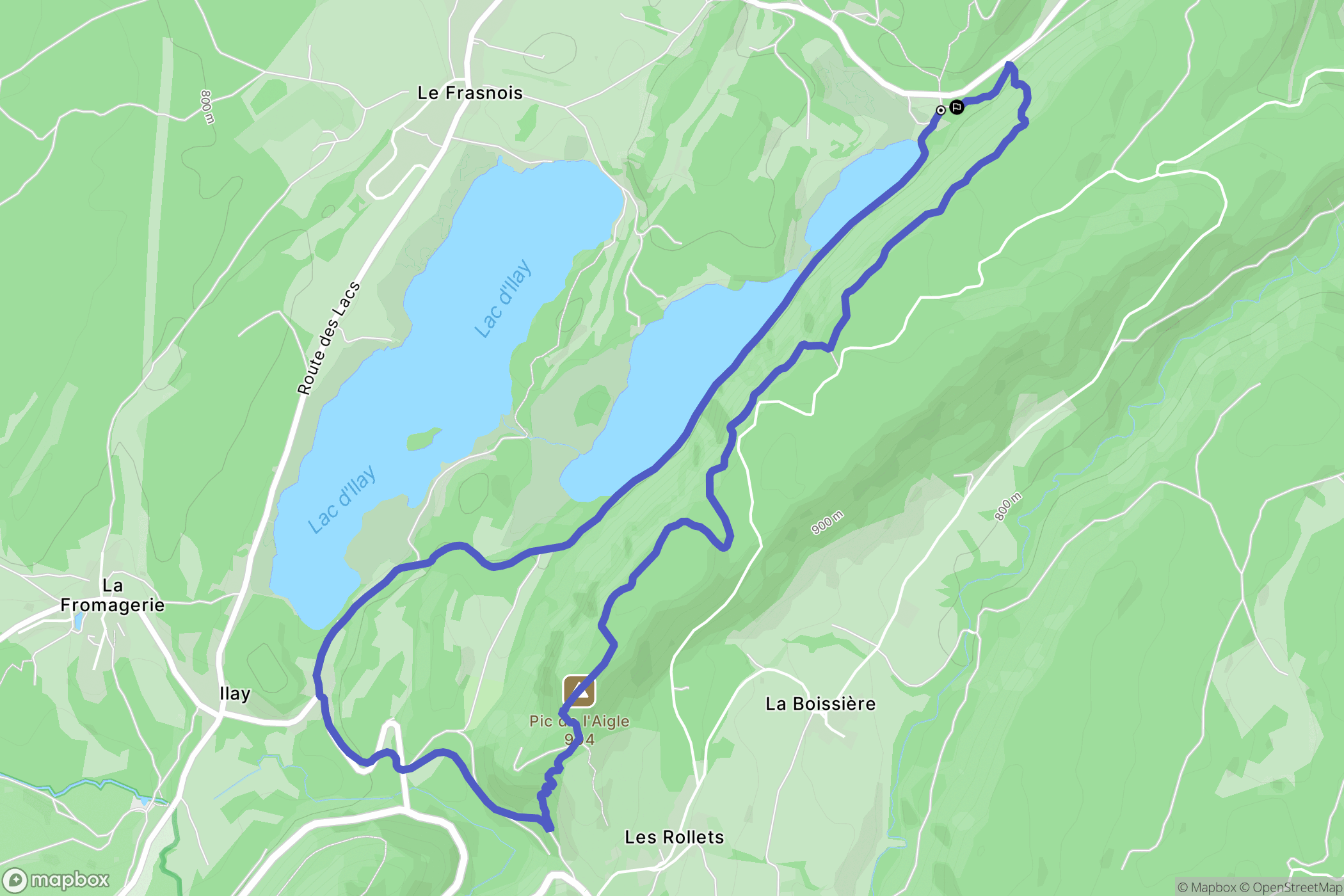 Le Frasnois : carte du parcours de randonnée - France