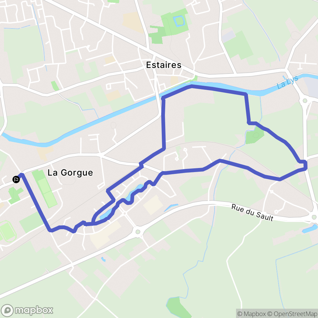 La Gorgue : carte du parcours de randonnée - France