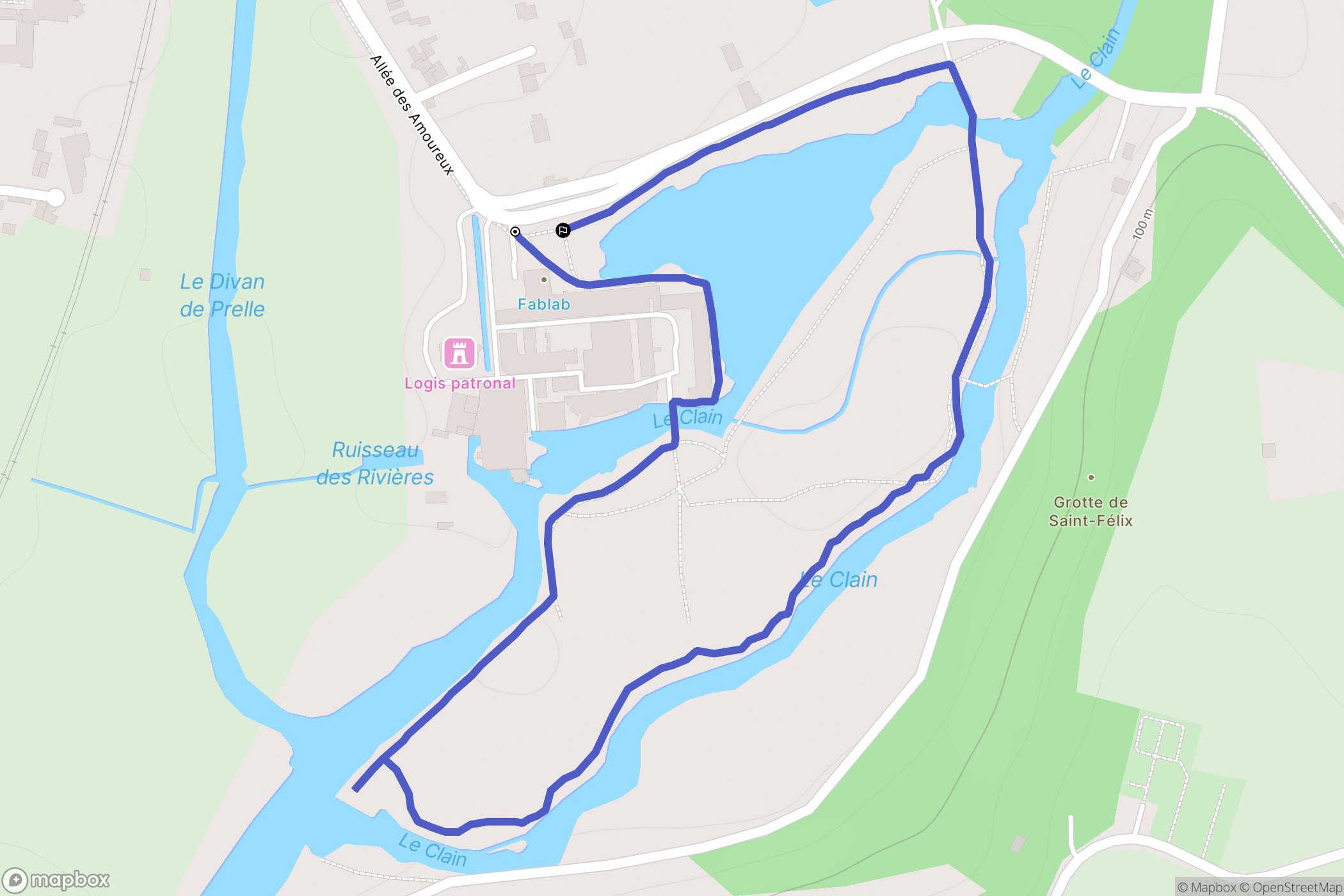 Ligugé : carte du parcours de randonnée - France
