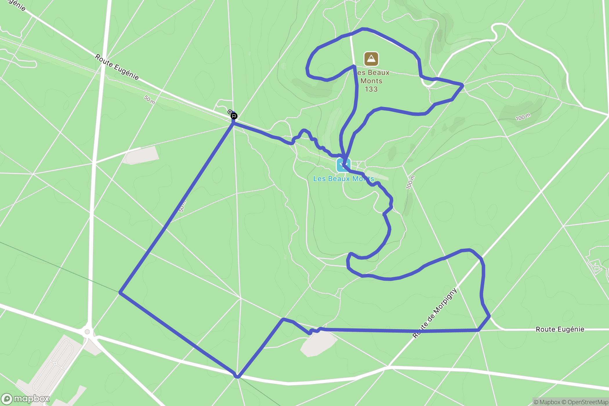 Compiègne : carte du parcours de randonnée - France