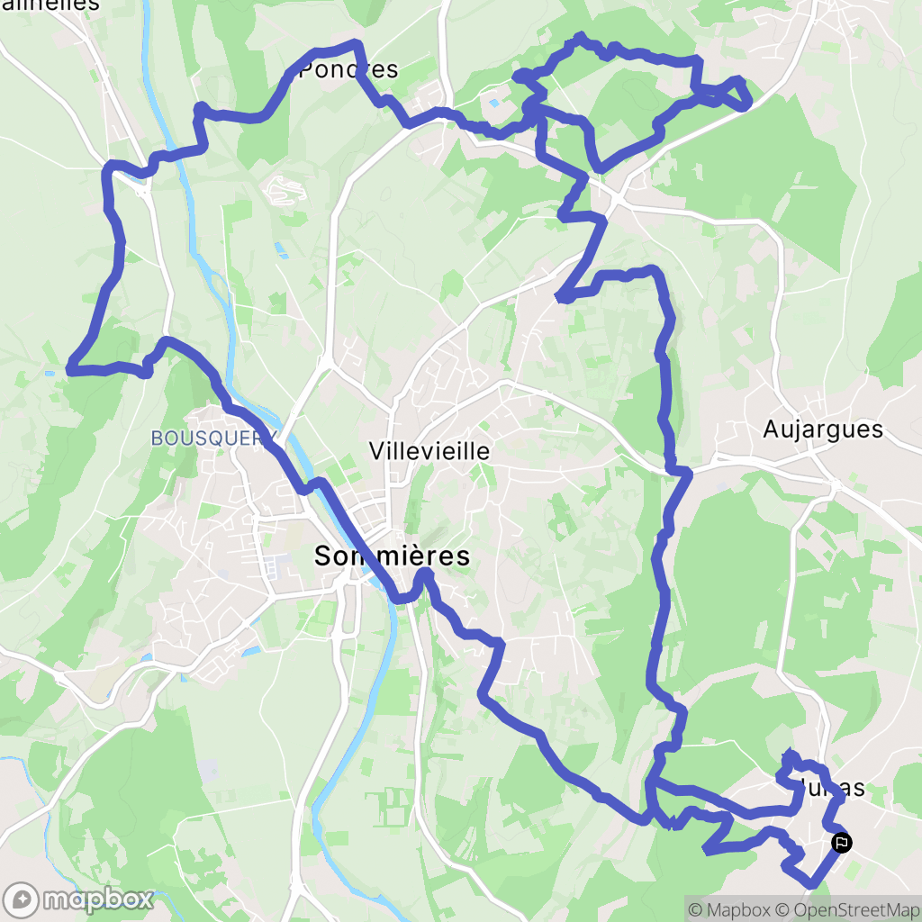 Junas : carte du parcours de randonnée - France