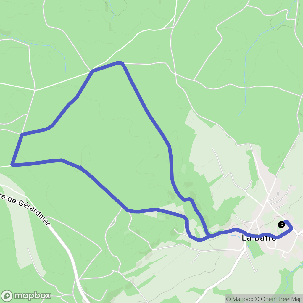 La Baffe : carte du parcours de randonnée - France