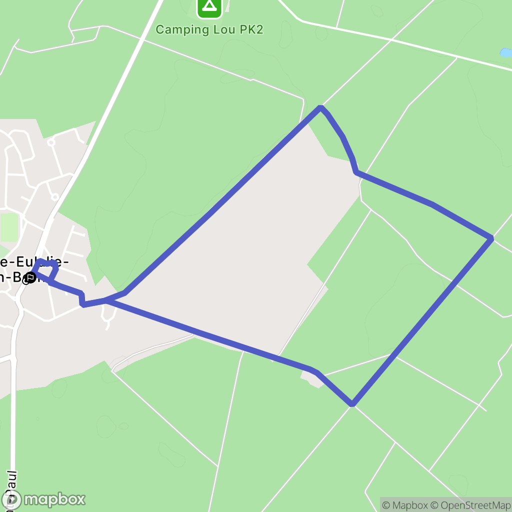 Sainte-Eulalie-en-Born : carte du parcours de randonnée - France