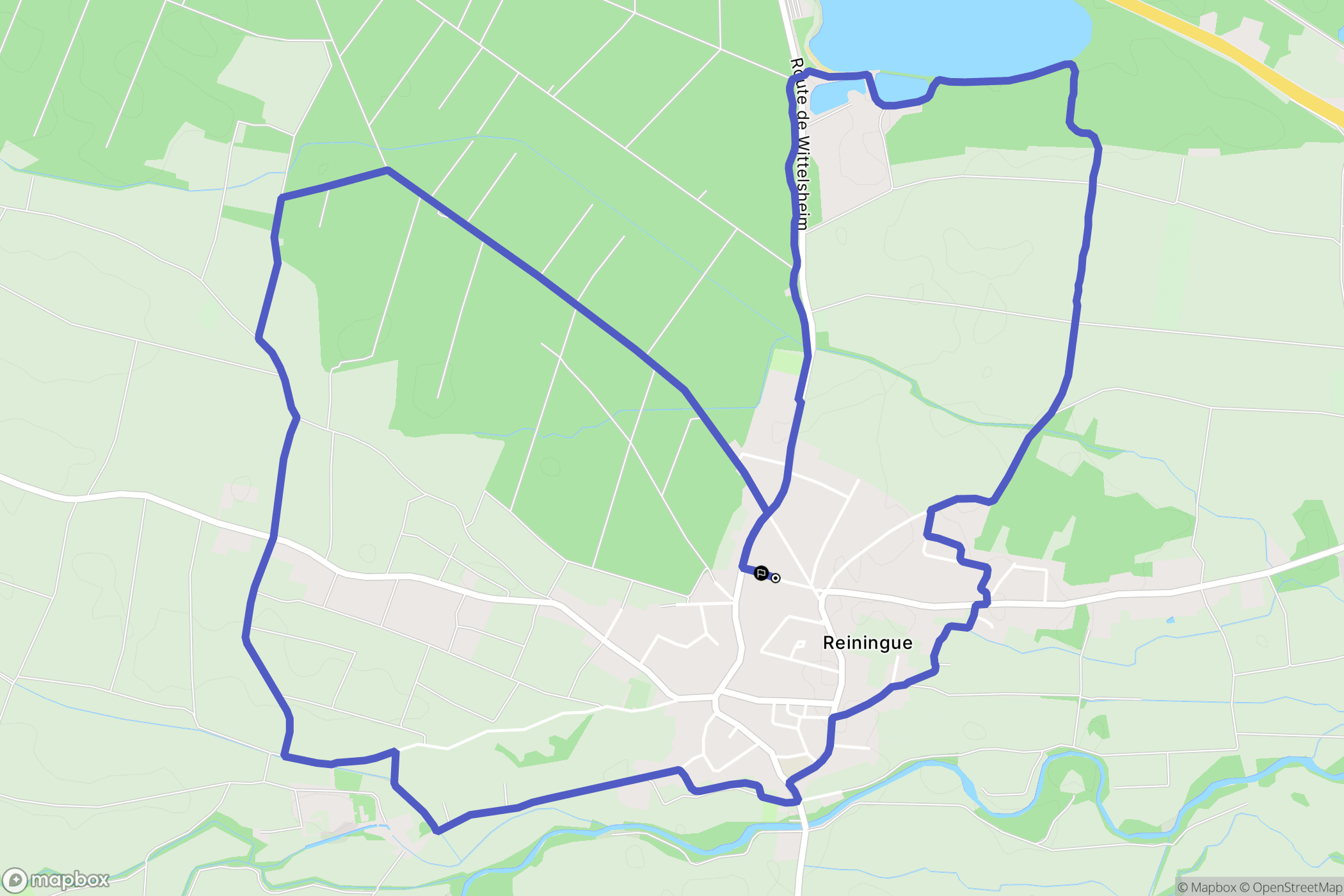 Reiningue : carte du parcours de randonnée - France
