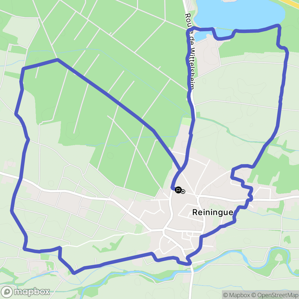 Reiningue : carte du parcours de randonnée - France