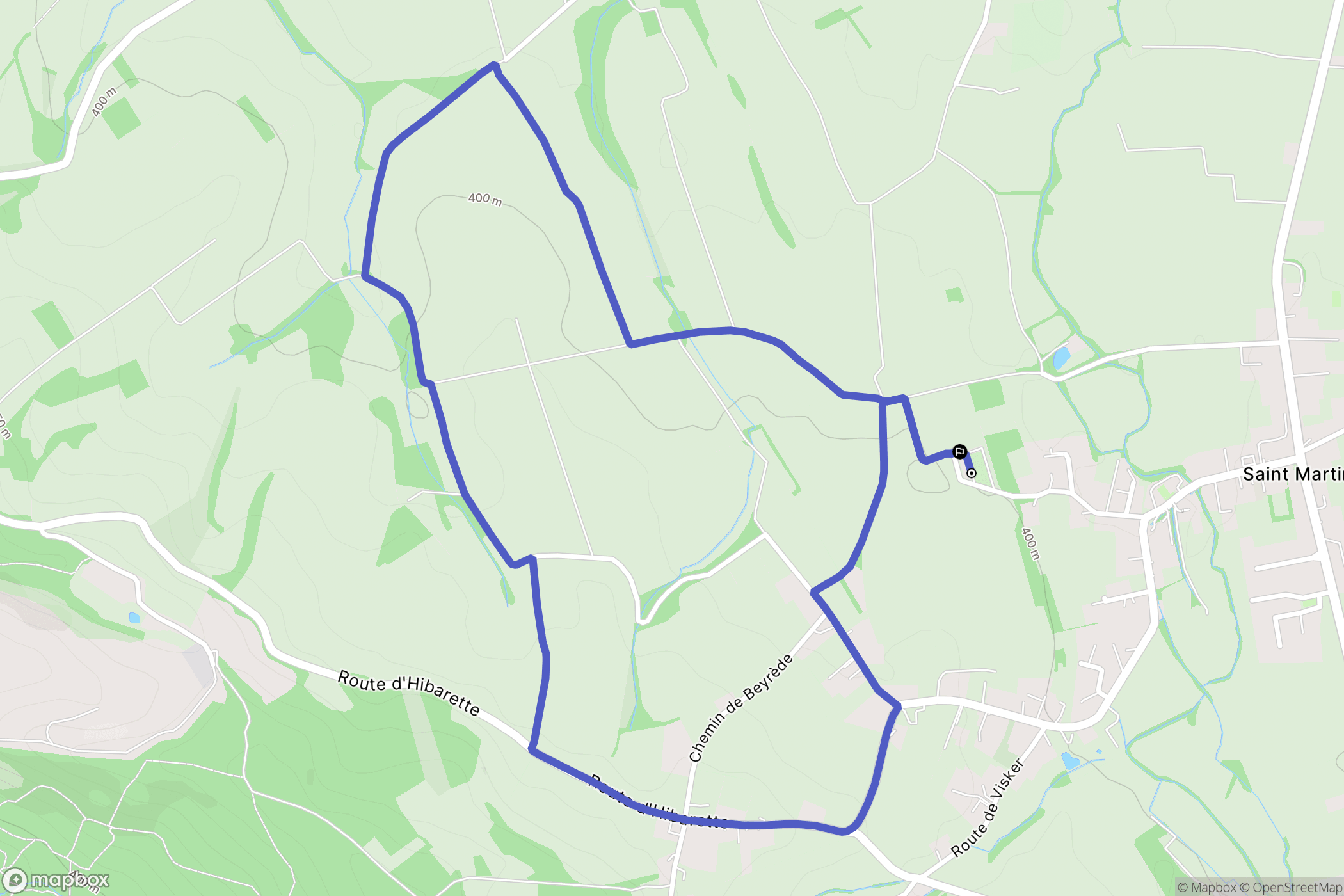 Saint-Martin : carte du parcours de randonnée - France