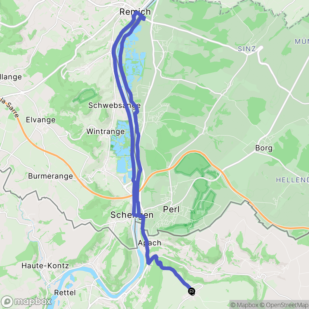 Kirsch-lès-Sierck : carte du parcours de randonnée - France