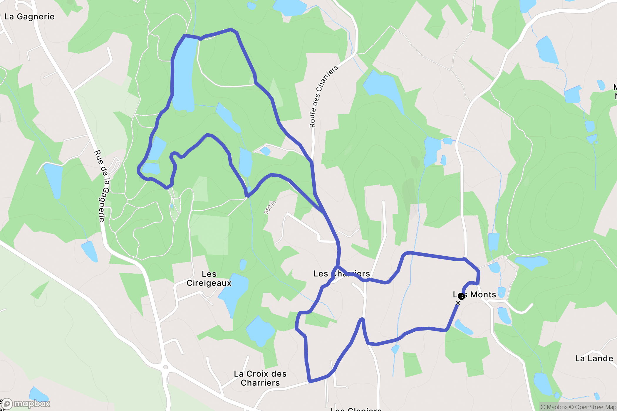 Saint-Gence : carte du parcours de randonnée - France