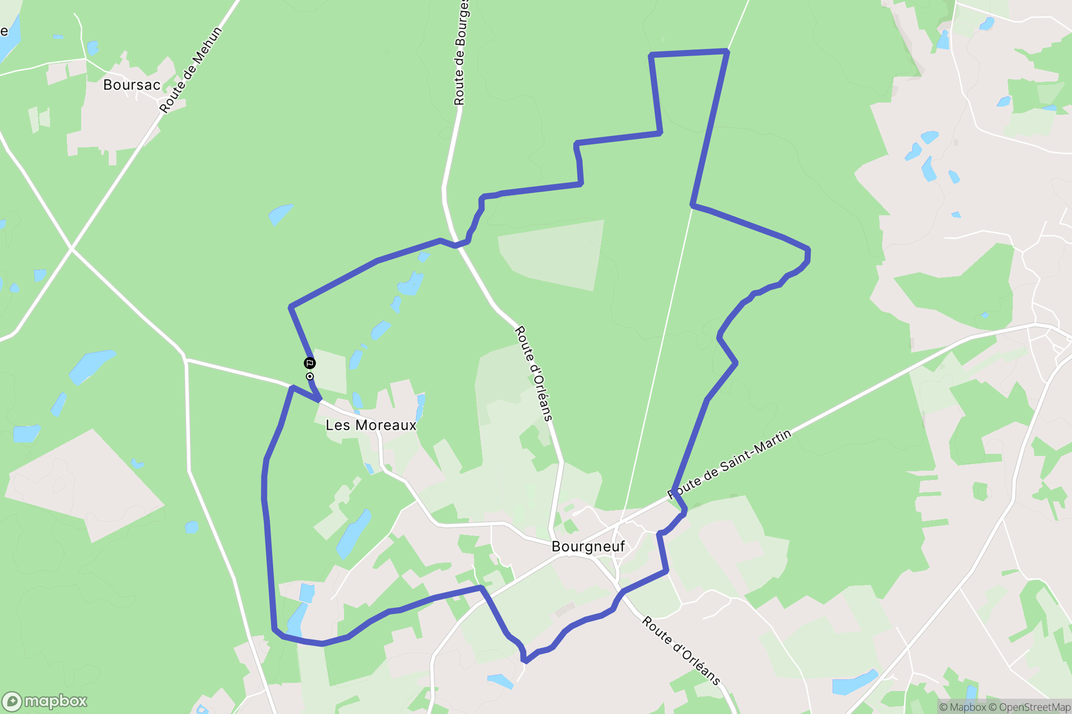 Saint-Éloy-de-Gy : carte du parcours de randonnée - France