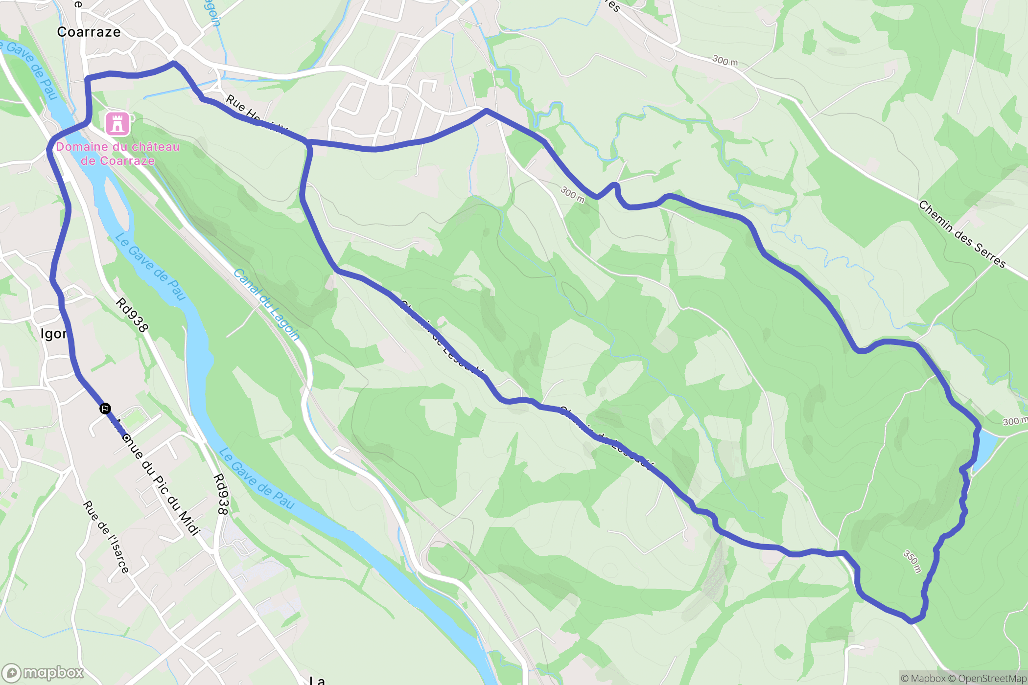Igon : carte du parcours de randonnée - France