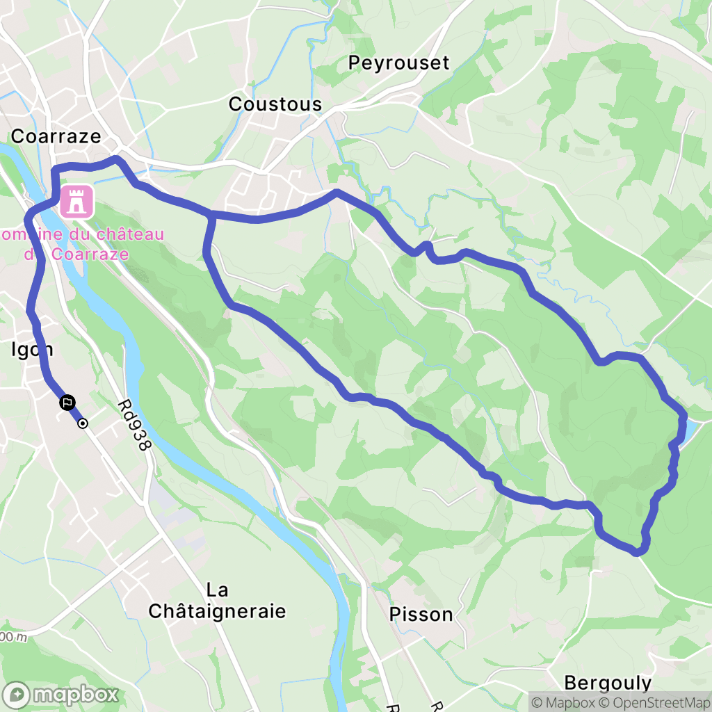 Igon : carte du parcours de randonnée - France