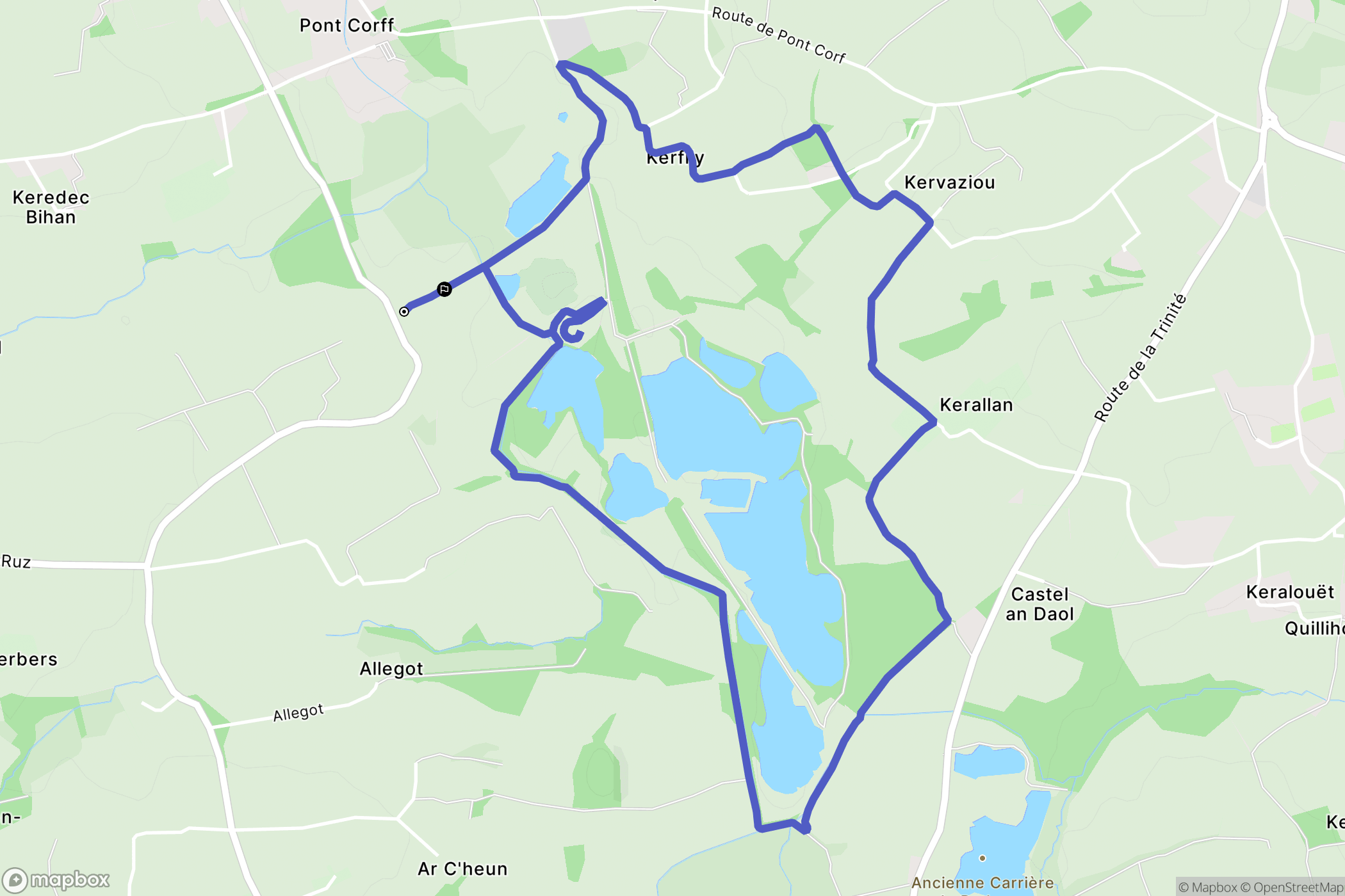 Plouzané : carte du parcours de randonnée - France