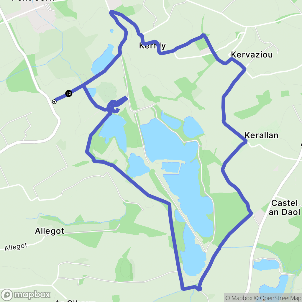 Plouzané : carte du parcours de randonnée - France