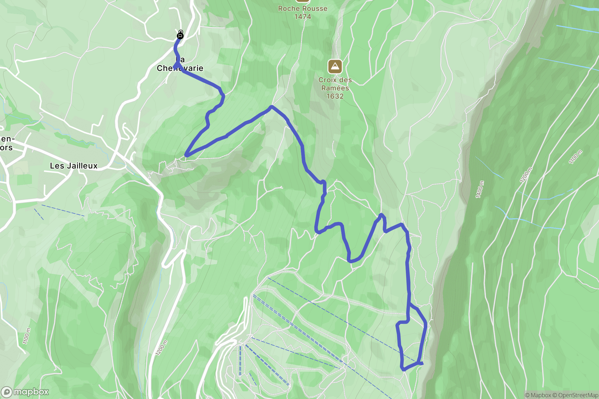 Lans en Vercors : carte du parcours de randonnée - France