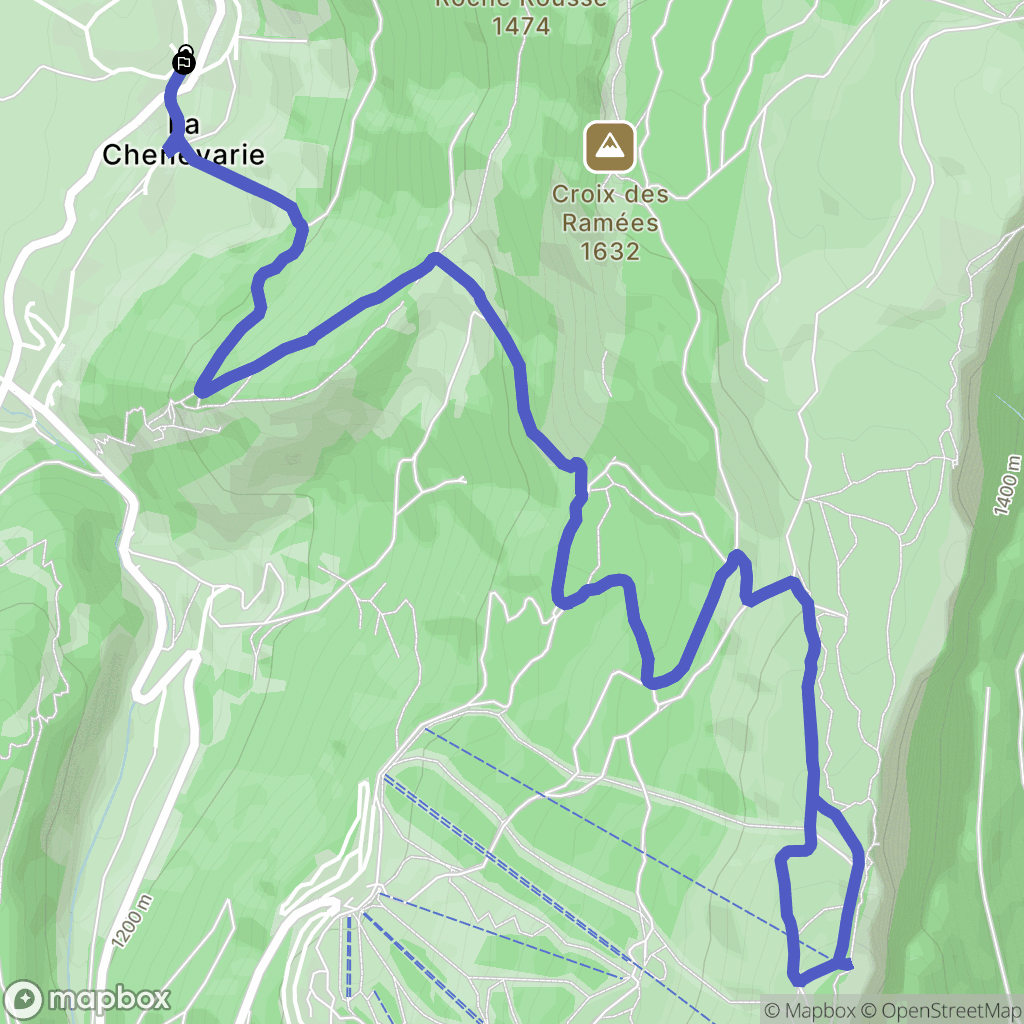Lans en Vercors : carte du parcours de randonnée - France