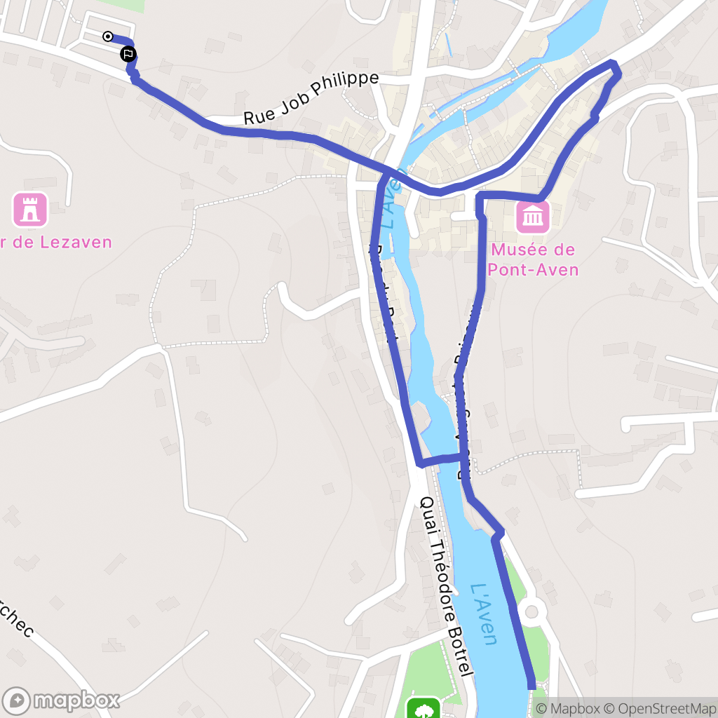 Pont-Aven : carte du parcours de randonnée - France