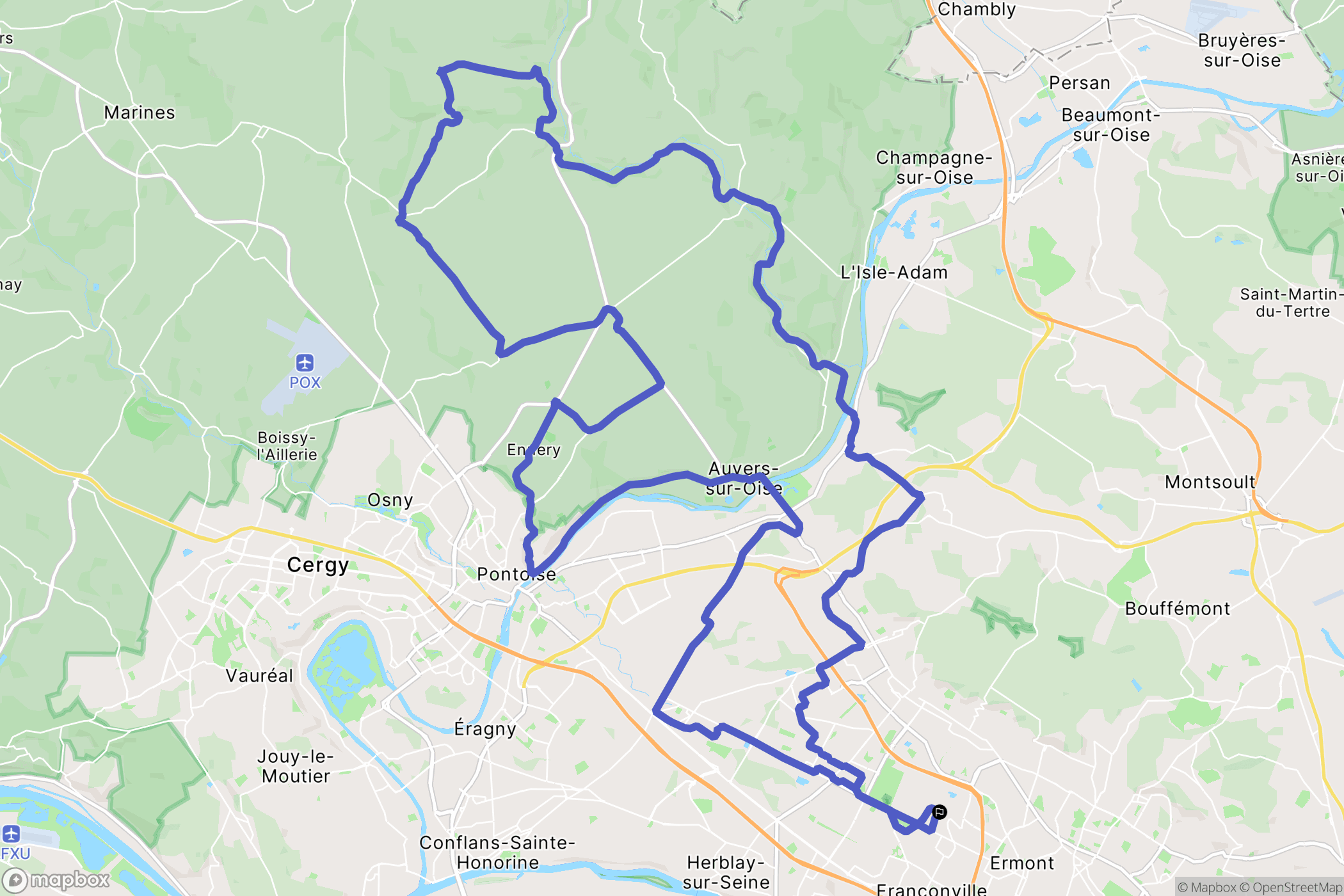 Le Plessis-Bouchard : carte du parcours de randonnée - France