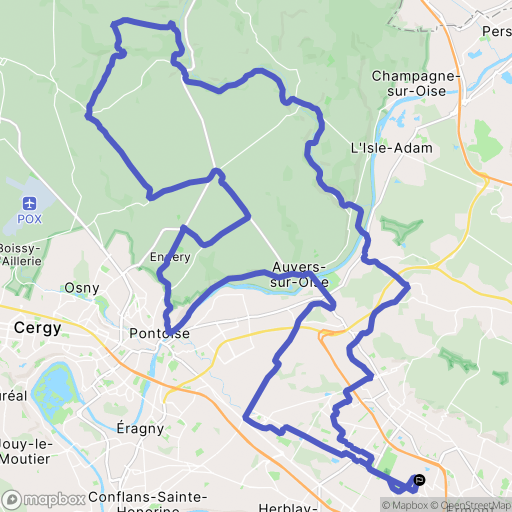 Le Plessis-Bouchard : carte du parcours de randonnée - France