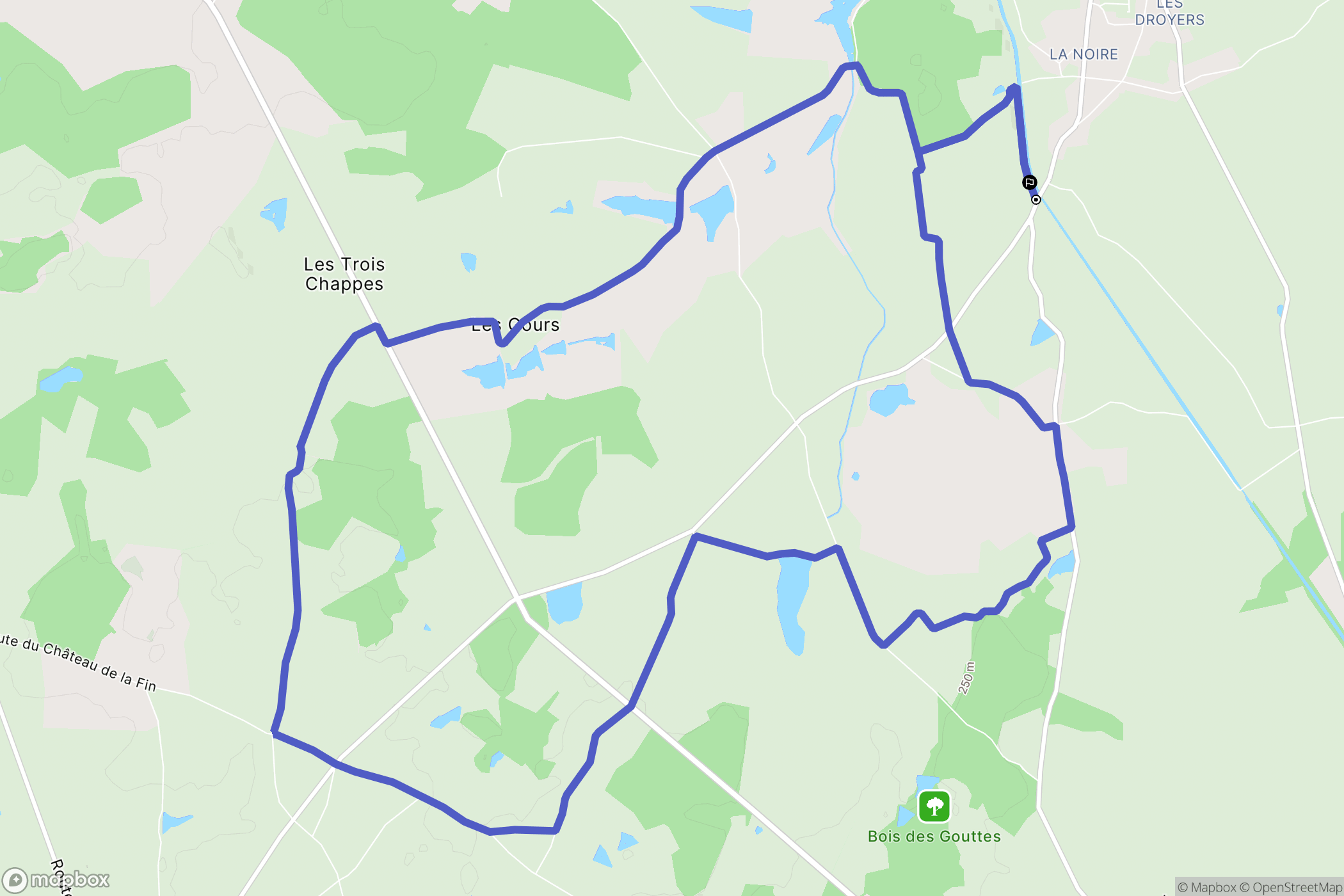 Beaulon : carte du parcours de randonnée - France