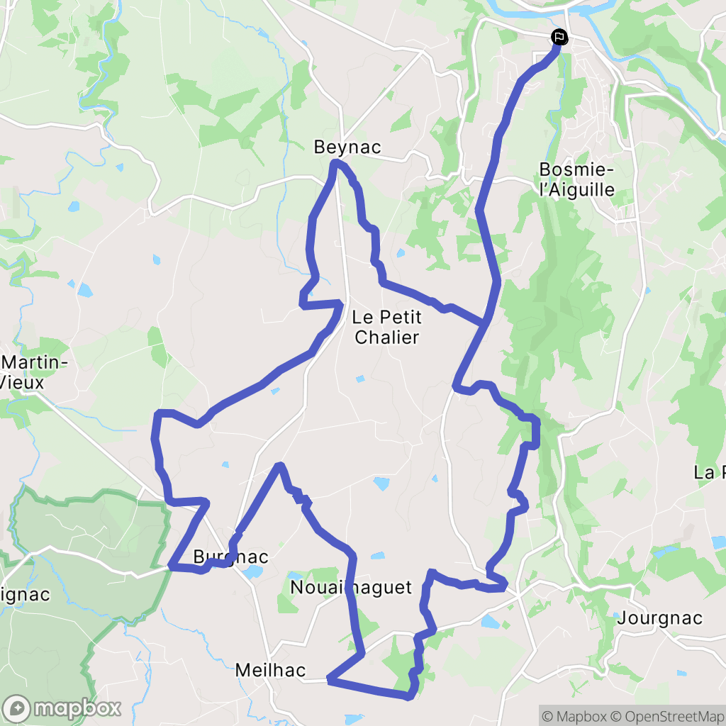Bosmie-l'Aiguille : carte du parcours de randonnée - France