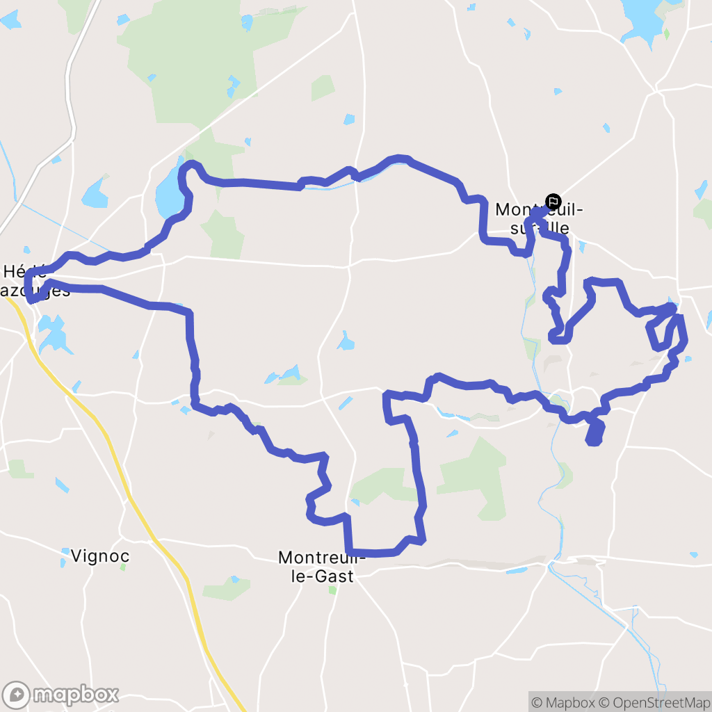 Montreuil-sur-Ille : carte du parcours de randonnée - France