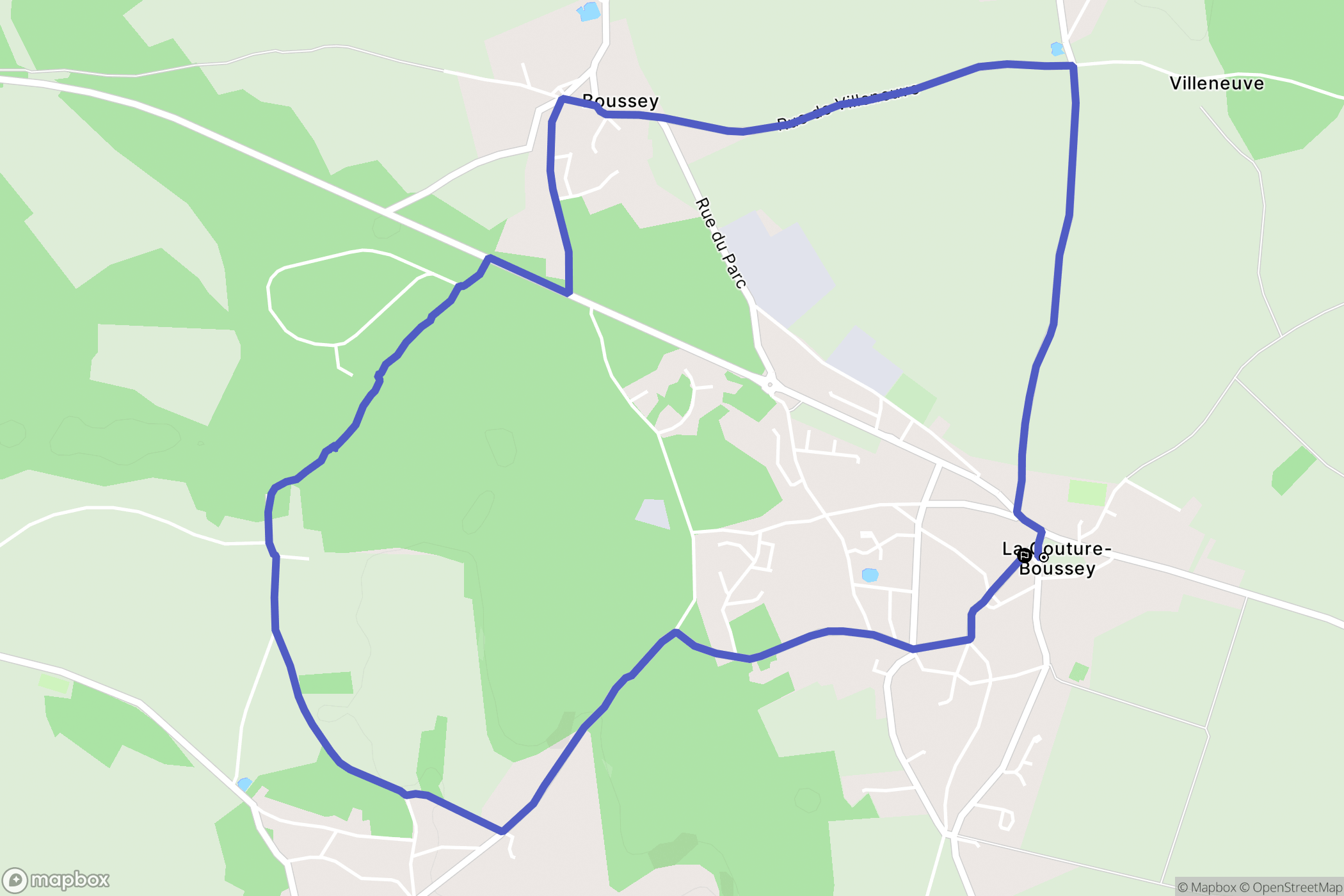 La Couture-Boussey : carte du parcours de randonnée - France