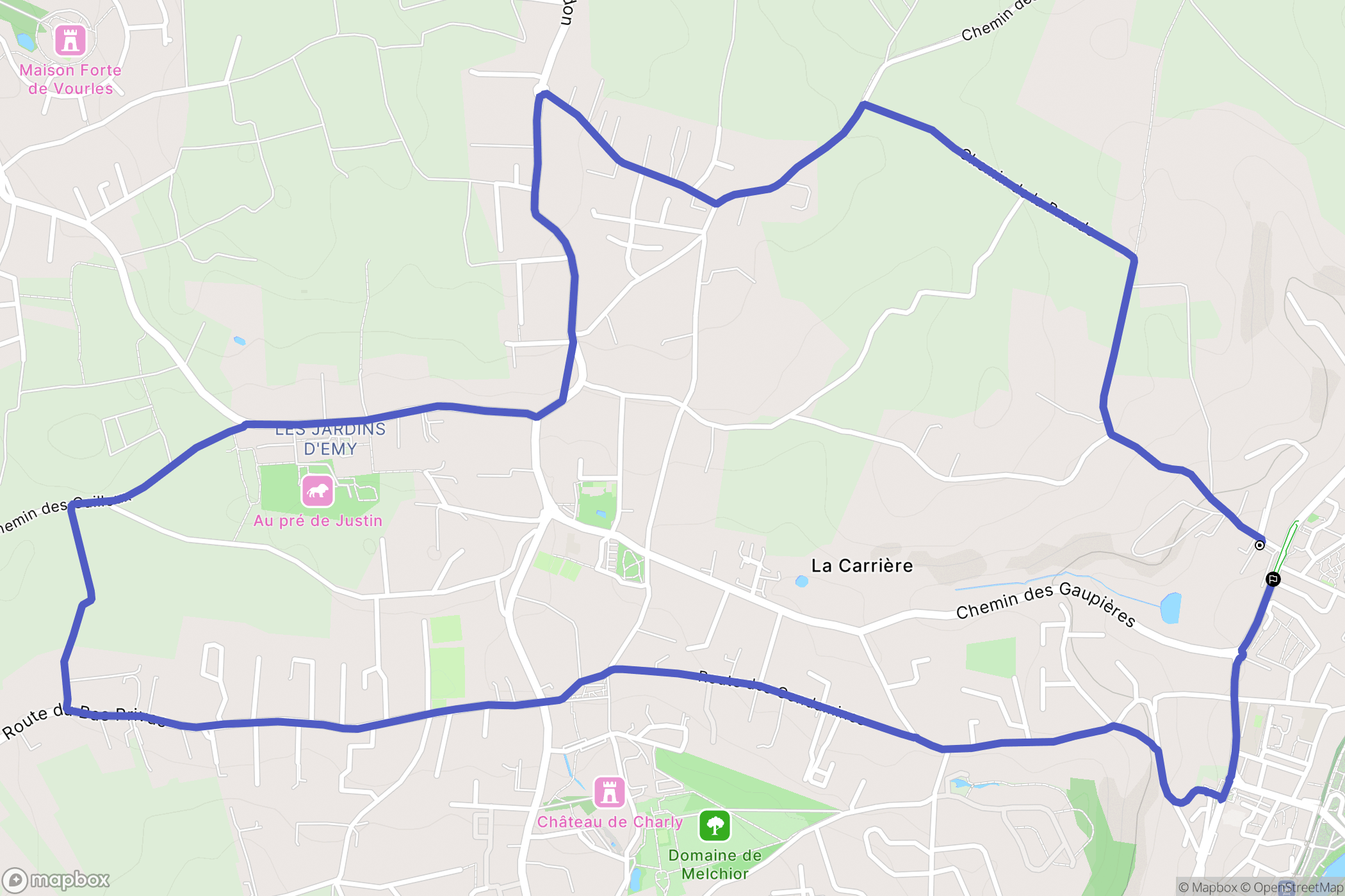 Vernaison : carte du parcours de randonnée - France