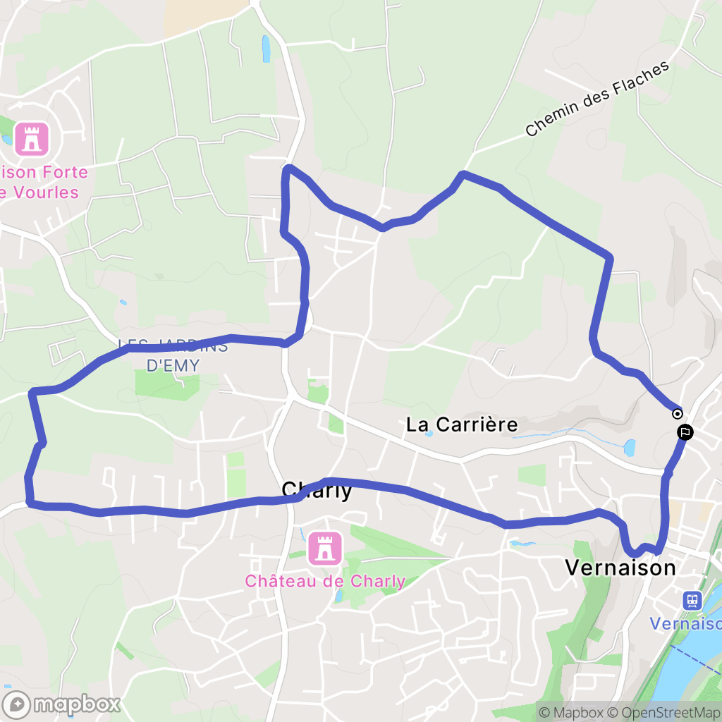 Vernaison : carte du parcours de randonnée - France