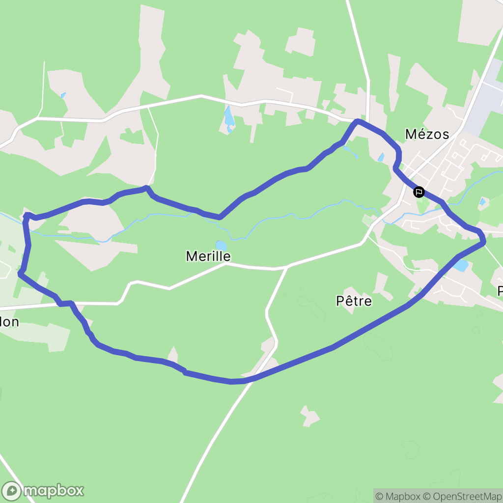 Mézos : carte du parcours de randonnée - France