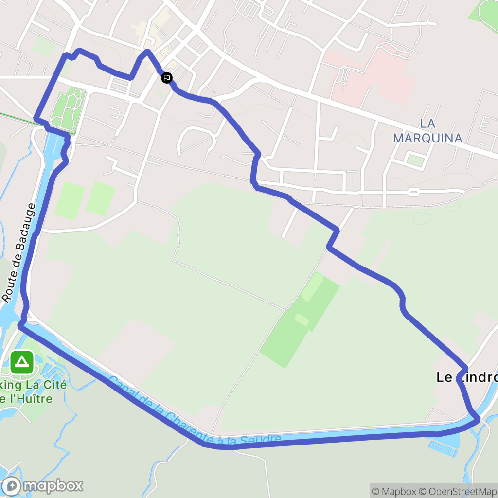 Marennes-Hiers-Brouage : carte du parcours de randonnée - France