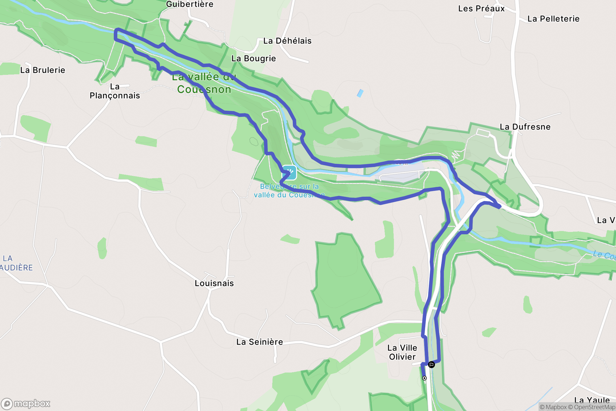 Mézières-sur-Couesnon : carte du parcours de randonnée - France