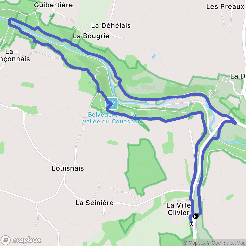 Mézières-sur-Couesnon : carte du parcours de randonnée - France