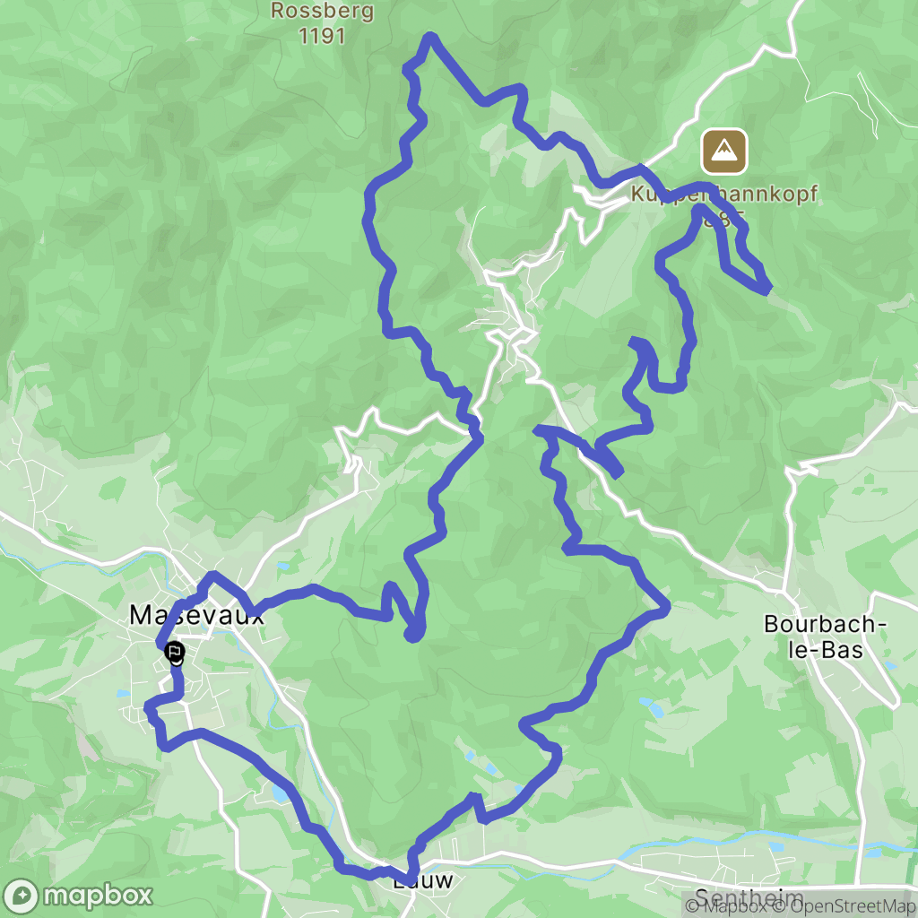 Masevaux-Niederbruck : carte du parcours de randonnée - France