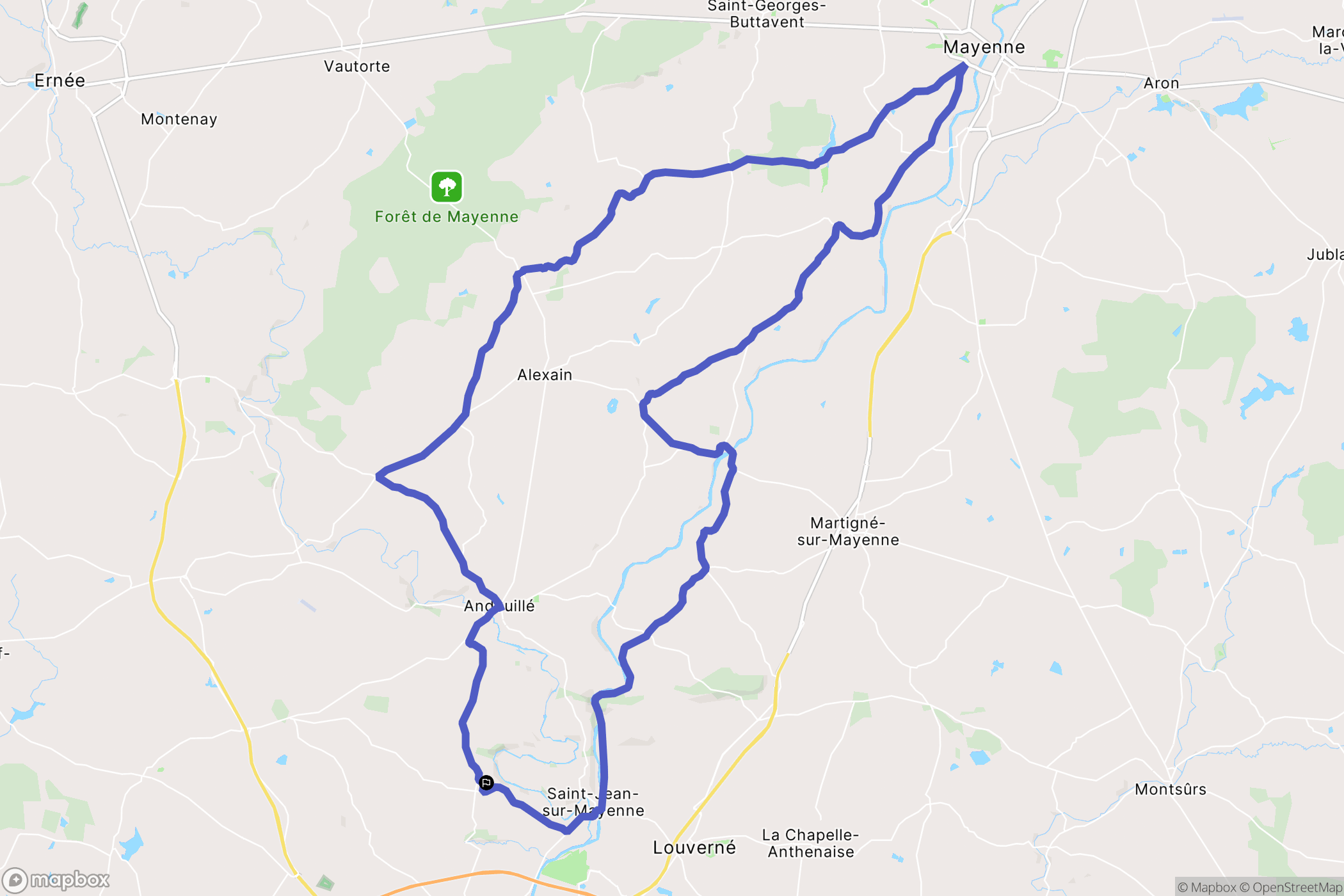 Saint-Germain-le-Fouilloux : carte du parcours de randonnée - France