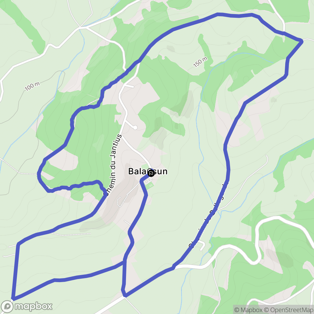 Balansun : carte du parcours de randonnée - France