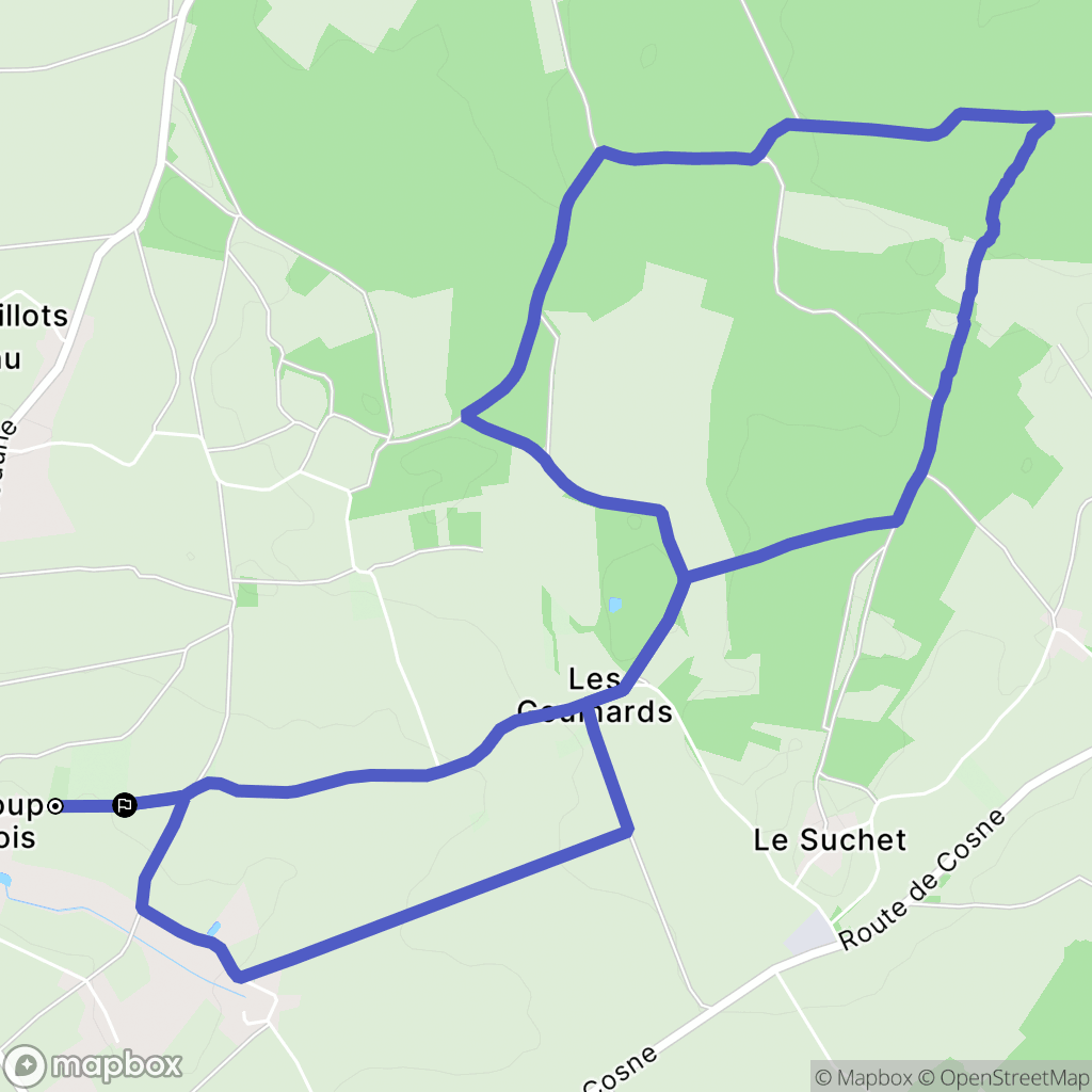 Saint-Loup-des-Bois : carte du parcours de randonnée - France